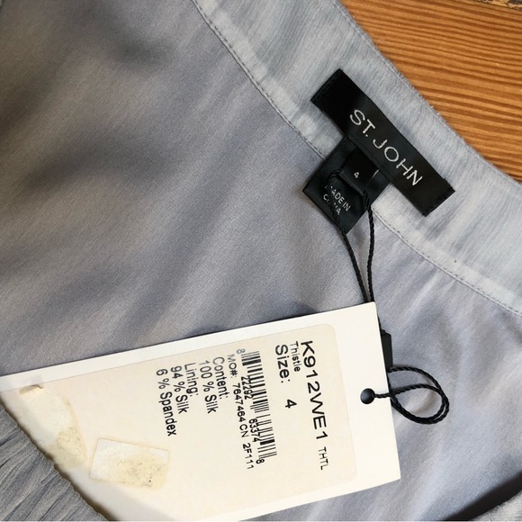 St. John Sleeveless Lined Silk Blouse - Picture 10 of 11